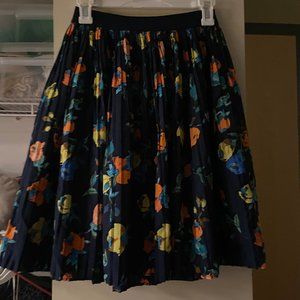 Blue Pleated Skirt